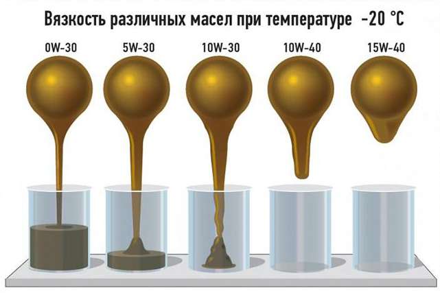 показатели вязкости при низкой температуре у различных типов масел