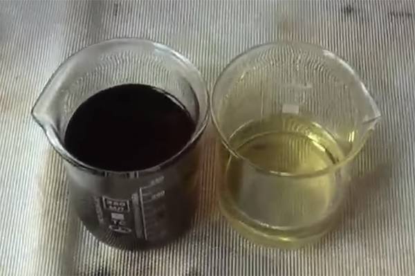 отработанное масло сравниваем с новым