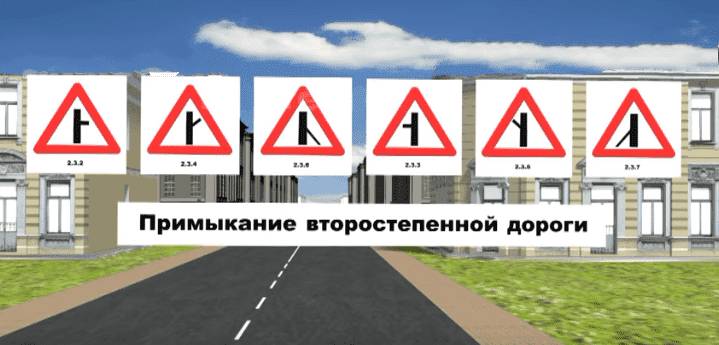 дорожные знаки 2.3.2 - 2.3.7