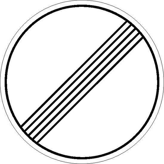 Знак конец зоны всех ограничений