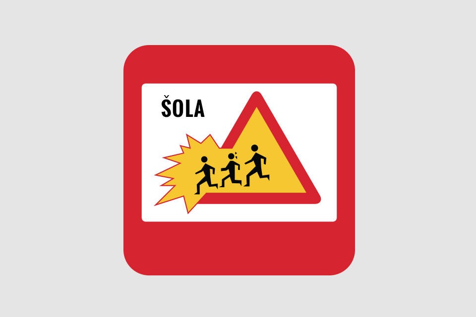 О чём предупреждают словенских водителей эти активно бегущие люди?