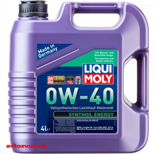 Масло марки LIQUI MOLY Synthoil Energy 0W40 - качественная ПАО-синтетика