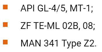 Ряд одобрений, допусков и спецификаций