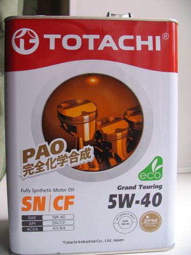 НОМЕНКЛАТУРА, ОБЪЕМ ТАРЫ TOTACHI Grand Touring 5W-40